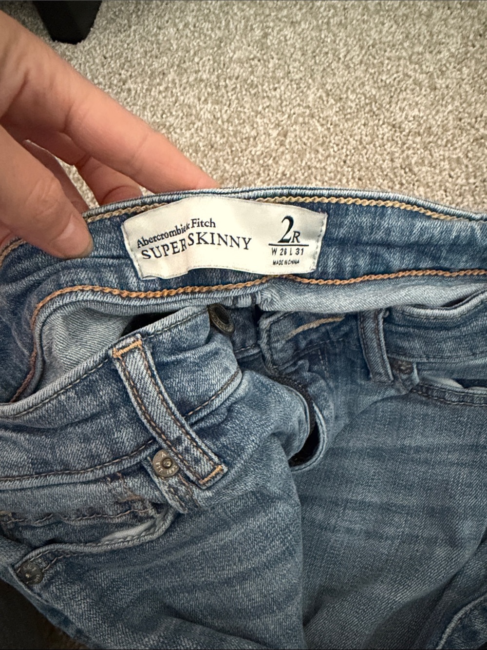 Abercrombie & Fitch Superskinny Jeans in Light Blue Denim
